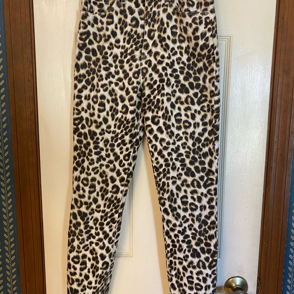 Frame Denim Ali High Rise Cigarette Jeans Leopard Print Size 24 - Picture 2 of 16